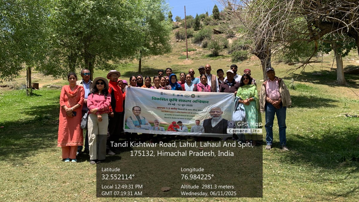 KVK, Kukumseri, Lahaul & Spiti-1, Himachal Pradesh (@kvkkukumseri) on Twitter photo Today on 11.06.2025 KVK Kukumseri and lines departments successfully conducted Viksit Krishi Sankalp Abhiyan 2025 at village Tandi and Goshal of block Keylong (L&S) #ViksitKrishiAbhiyan #OneICAR #atari1icar <a href="/AgriGoI/">Agriculture INDIA</a> <a href="/PMOIndia/">PMO India</a> <a href="/ChouhanShivraj/">Shivraj Singh Chouhan</a> Today on 11.06.2025 KVK Kukumseri and lines departments successfully conducted Viksit Krishi Sankalp Abhiyan 2025 at village Tandi and Goshal of block Keylong (L&S) #ViksitKrishiAbhiyan #OneICAR #atari1icar <a href="/AgriGoI/">Agriculture INDIA</a> <a href="/PMOIndia/">PMO India</a> <a href="/ChouhanShivraj/">Shivraj Singh Chouhan</a>