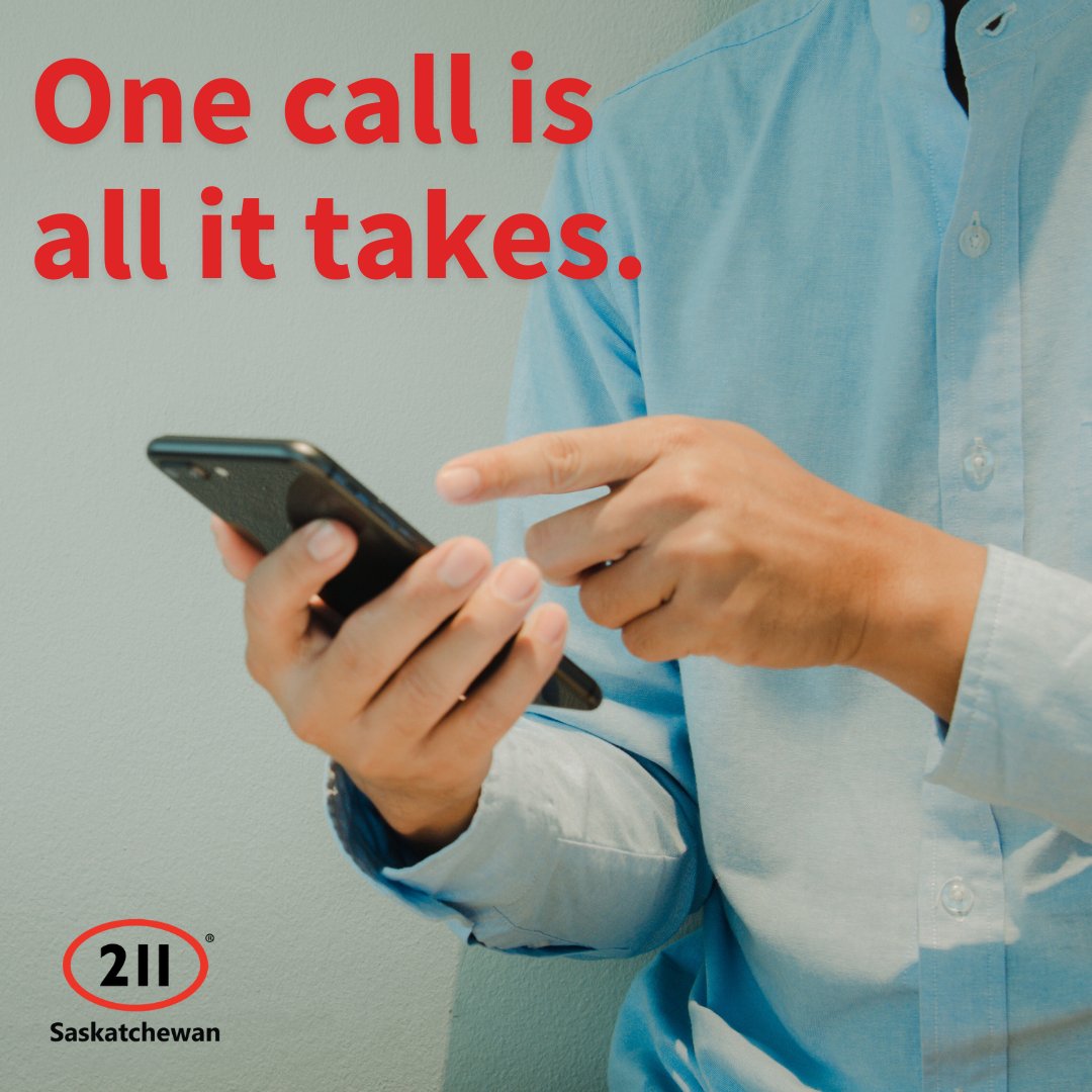 211sask's tweet image. Tip: When you're overwhelmed, just start with one call. You don’t need to know all the answers. Our team is trained to ask the right questions to guide you.