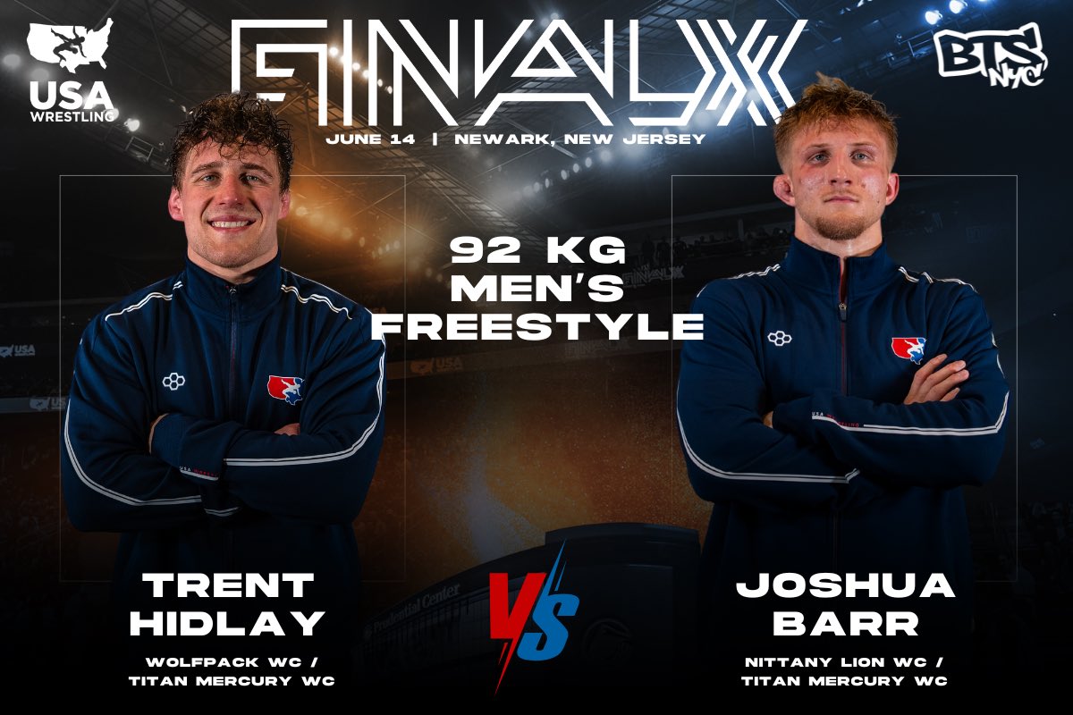 🤼‍♂️ Final X - Best 2-of-3 series
📅 Saturday starting at 2 PM
⚖️ 92 kg - <a href="/hoagieboyhidlay/">Trent Hoagie Hidlay</a> vs. Josh Barr
💻 <a href="/FloWrestling/">FloWrestling</a> 

Hidlay looking to become the 2nd from <a href="/PackWrestle/">NC State Wrestling 🤼‍♂️</a> &amp; <a href="/WolfpackRTC/">Wolfpack RTC</a> to earn a spot on the U.S. Senior World Team.

📰 PREVIEW: rokfin.com/article/19967/…