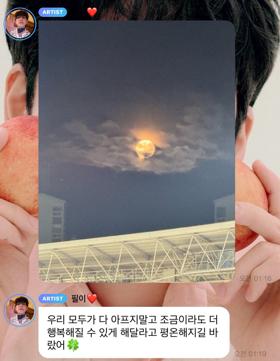 필이 뭐 찍나 했더니 오늘 스트로베리문이라서 소원빌고 찍은거야? 😭❤️