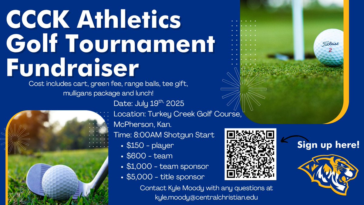 A reminder there is just over a month left before our Annual Athletics Golf Tournament Fundraiser! You can use the QR code below to sign up! #ambush