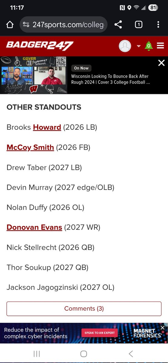 Thank you <a href="/Badger247/">Badger247</a> for recognizing me as a standout at yesterday's Badger Prospect Camp!
<a href="/PrepRedzoneWI/">Prep Redzone Wisconsin</a> <a href="/MJ_NFLDraft/">Mark Johnson</a> <a href="/More2SayPod/">More to Say</a>