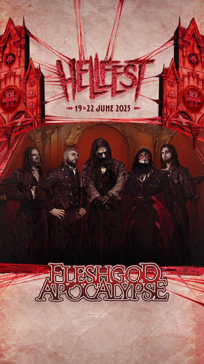 BIG NEWS 🚨 
On June 22nd we'll be performing at HELLFEST 2025! 🇫🇷

Stoked to be back 🤘

See you all there 🔥

#fleshgodapocalypse
#hellfest
#festival #deathmetal #heavymetal