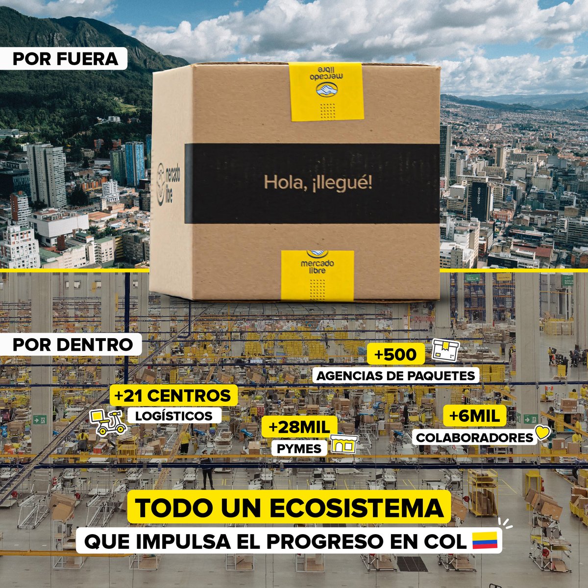 ML_Colombia's tweet image. En la caja de Mercado Libre, como en la vida, lo que importa es lo de adentro 💛