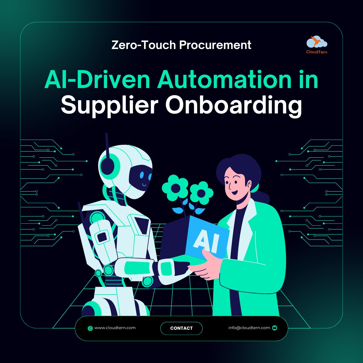 According to Forrester, 72% of organizations say manual supplier onboarding delays time to contract &amp; leads to missed opportunities. Zero-touch procurement uses AI to automate onboarding—from data capture to risk scoring and approvals.

Learn more: cloudtern.com