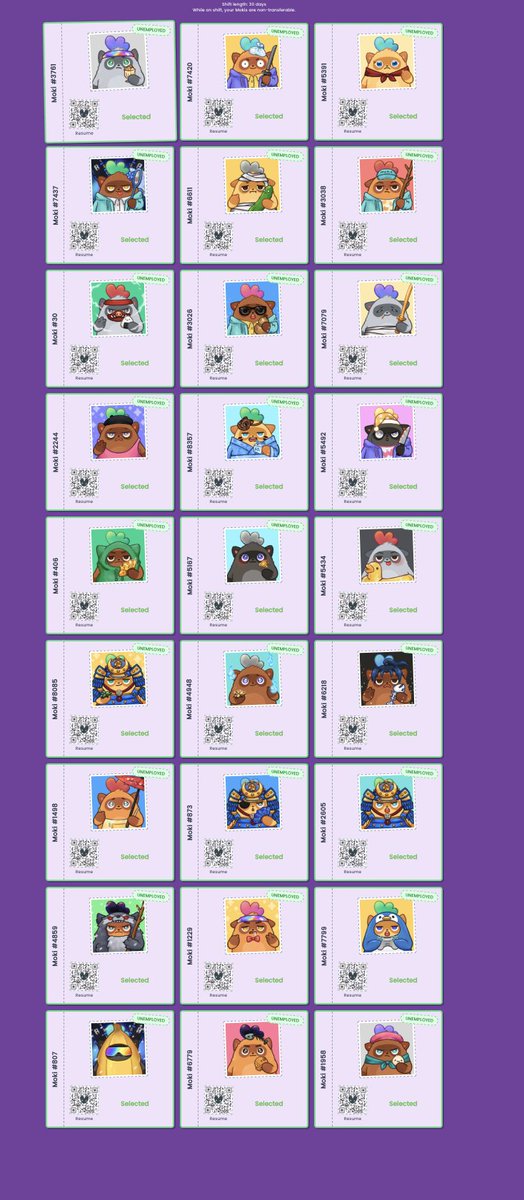 Prepare for <a href="/Moku_HQ/">Moku✨</a> Grand Arena:

1. Go to: tamabell.tama.meme
2. Select your unemployed Mokis.
3. Send them to work at Tama Bell 🌮