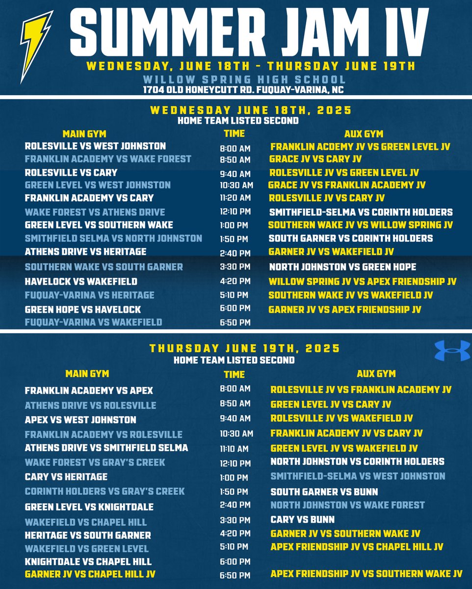 Summer Jam IV Schedule
#SummerMadness⚡️