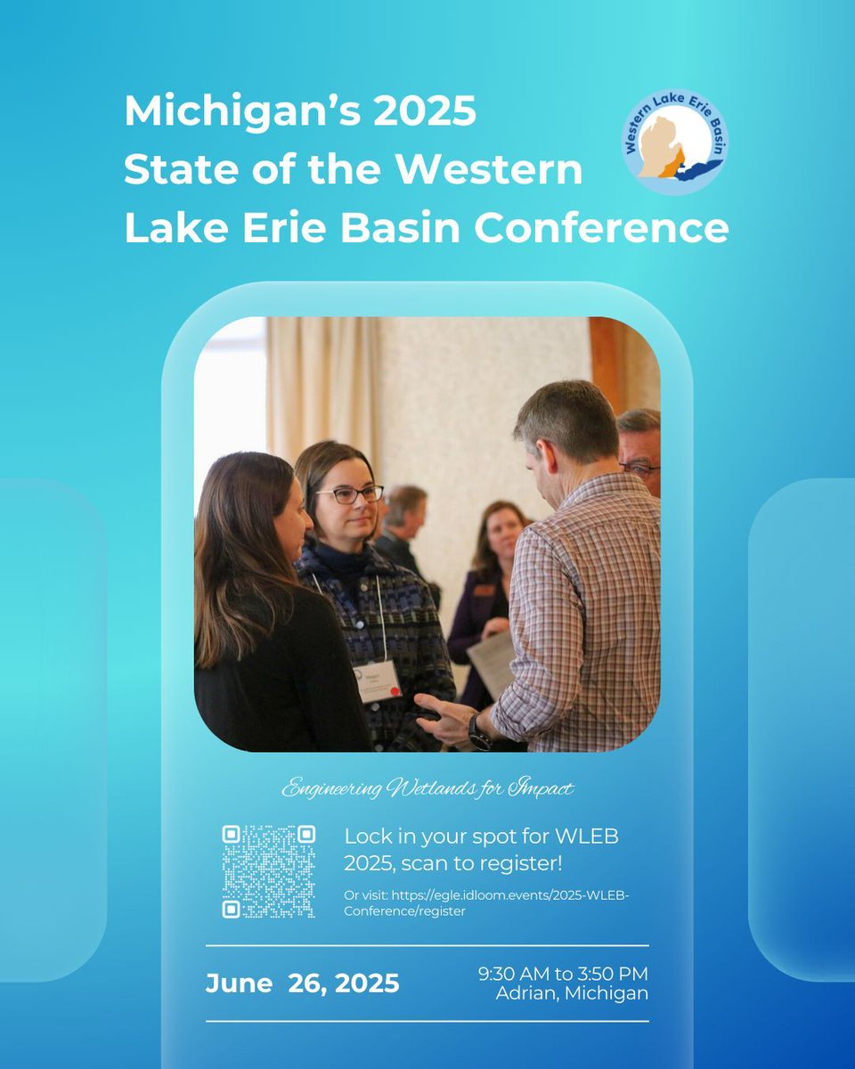 🛠️🌿 Design wetlands = restore ecosystems.

See how Ducks Unlimited uses engineered wetlands to reduce runoff and improve habitat.

👉 Register now at egle.idloom.events/2025-WLEB-Conf…! 

#WLEB2025 #LakeErieConservation