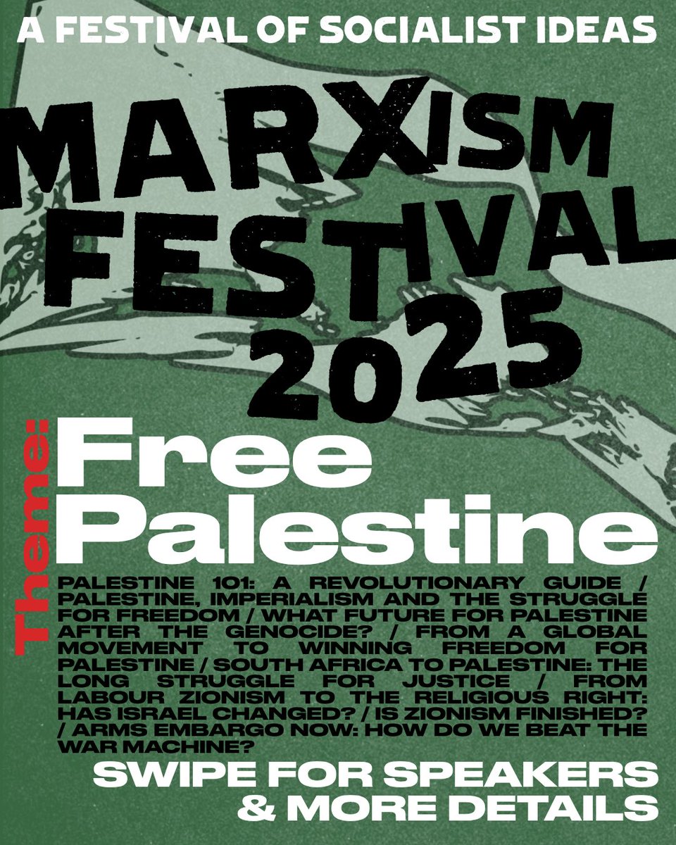 MarxismFestival's tweet photo. ✊ 🇵🇸Take a look at some of our meetings on Palestine that are happening at Marxism Festival 2025! 

💥You can access our full timetable and tickets at https://t.co/0G1DsvzOfd

#marxismfestival #marxismfestival2025 #freepalestine https://t.co/El3aFwmTLI