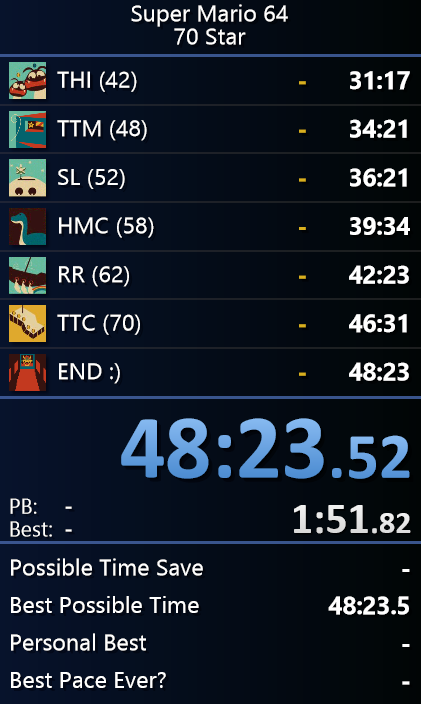 First 70 star speedrun!