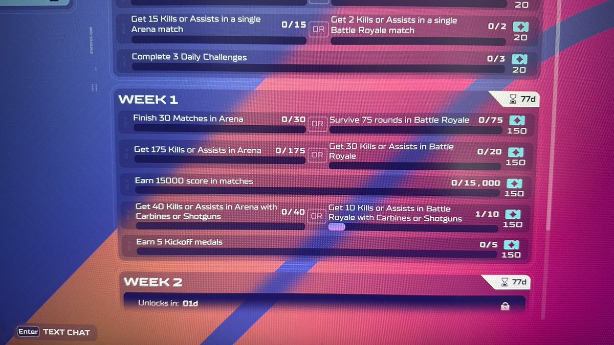 MrPUSHPresents's tweet photo. hey @Splitgate what’s going on with the challenges resetting…. yesterday vs today… and some challenges don’t even work. https://t.co/EeKcHDFvel