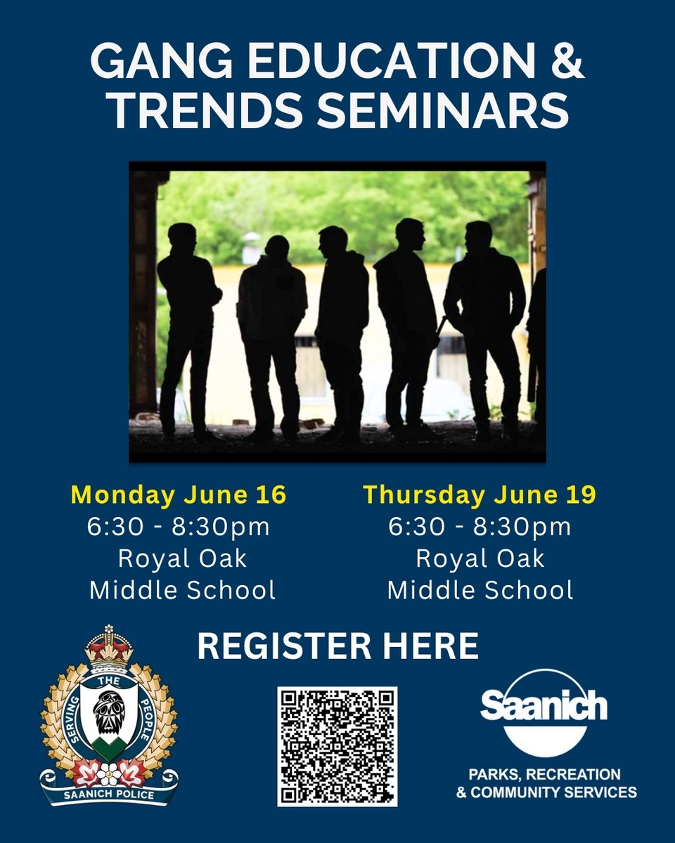 Join Us for a Free Gang Education &amp; Trends Seminar
Officers from our Community Engagement and Patrol Divisions are hosting two important seminars to help youth and families understand the risks of gang involvement, and how to stay safe.
Location: Royal Oak Middle School
Dates: