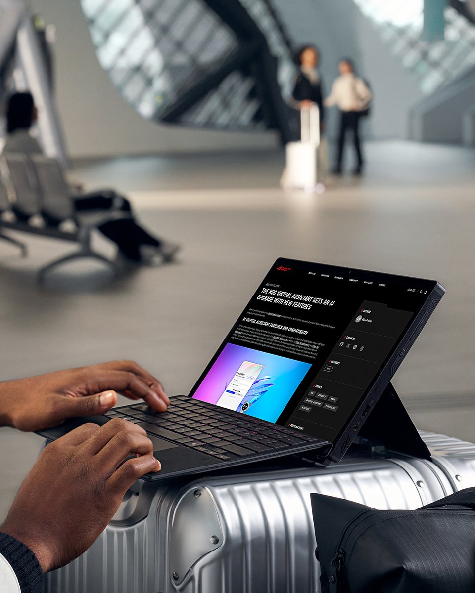 ASUS_ROGNA's tweet image. Flow on the GO! ✈️ Where are you taking the ROG Flow Z13 for your next trip? 

Comment where and tag a friend you would take! #ROG #FlowZ13 #travel