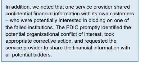 bank_reg's tweet image. In the same box, the FDIC IG goes on to relate a separate anecdote about client service that was maybe a little too good