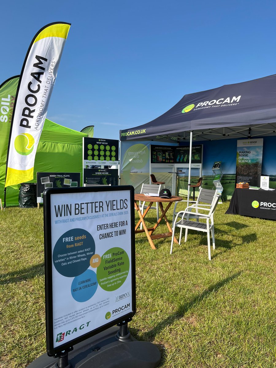 ProCamUK's tweet photo. What a great first day we've had on the ProCam stand (no. 734 in the Crop Plots & Agronomy zone) at @CerealsEvent today, and the weather certainly put the icing on the cake ☀️ ☀️
We're looking forward to more of the same tomorrow – see you there!
#cerealsevent2025 #ProCam https://t.co/gjxLXk6DRU