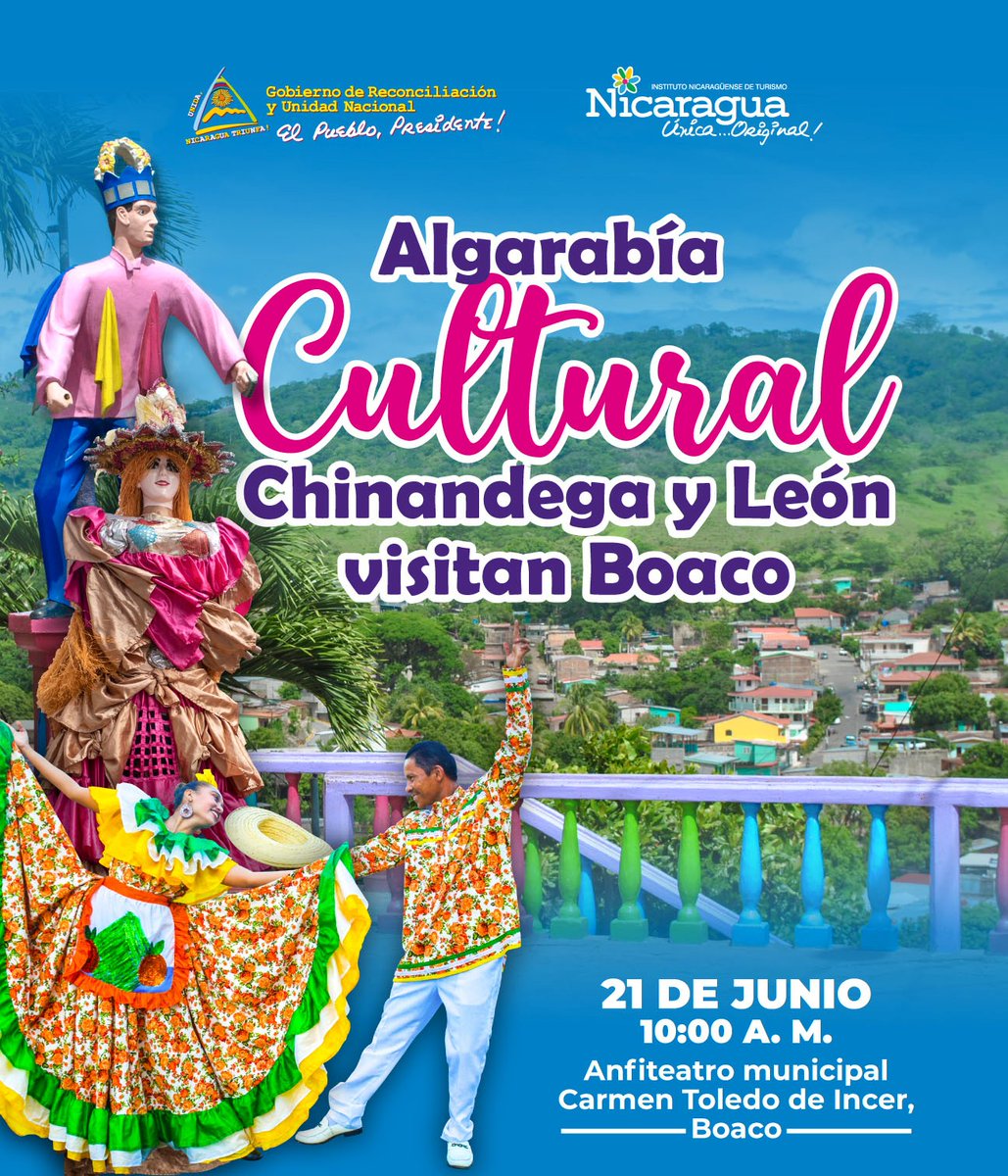 Desde el occidente del país nos trasladamos hasta la ciudad de dos piso, para disfrutar de nuestra identidad, cultura y tradiciones. 

#NicaraguaFascinanteIrresistible 
#NicaraguaÚnicaOriginal 
#Nicaragua