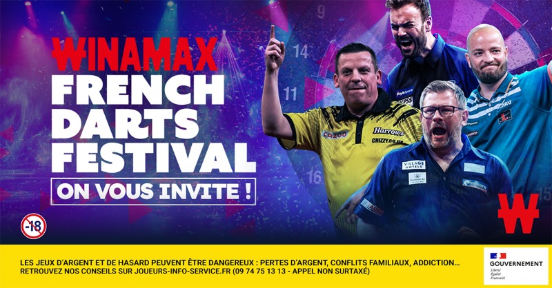 WinamaxSport's tweet photo. 🎯 2 places (+ la nuitée) sont à gagner pour la soirée de gala du WINAMAX French Darts Festival, le week-end du 6 décembre 2025 à Caen !

🎁 Pour participer : RT + FOLLOW @FrenchDartsFest et répondez avec votre pseudo Winamax.

👉 Tirage au sort vendredi à 11h.