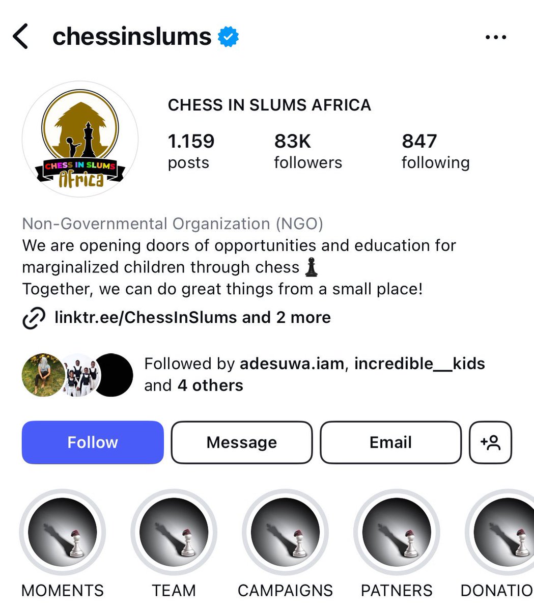Addressing point 4. 
You claim Chess in the slum is not an NGO or Charity.
Please explain this on your page.