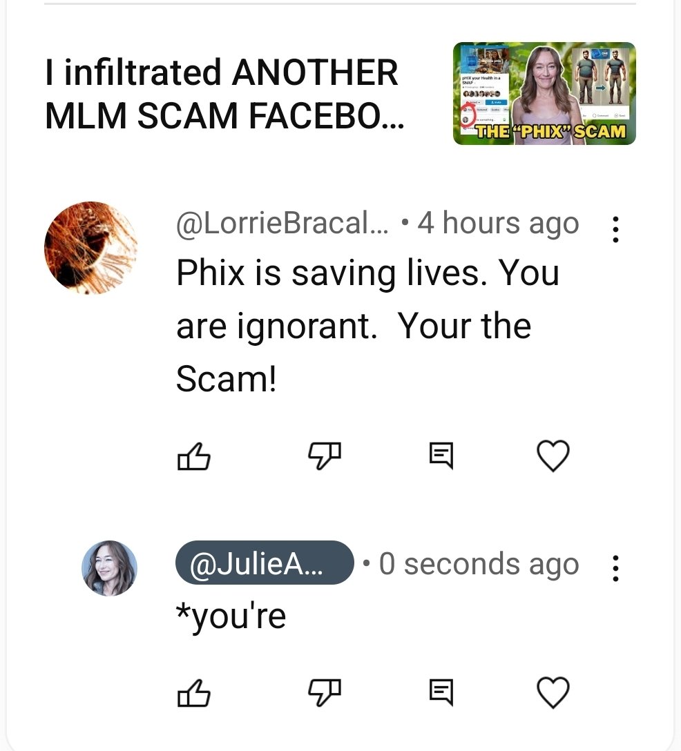 Marketplace Global is a multi-level marketing pyramid scheme selling a product called "Phix."  As usual, when confronted with reality, brainwashed participants resort to the only foolproof reply they can.