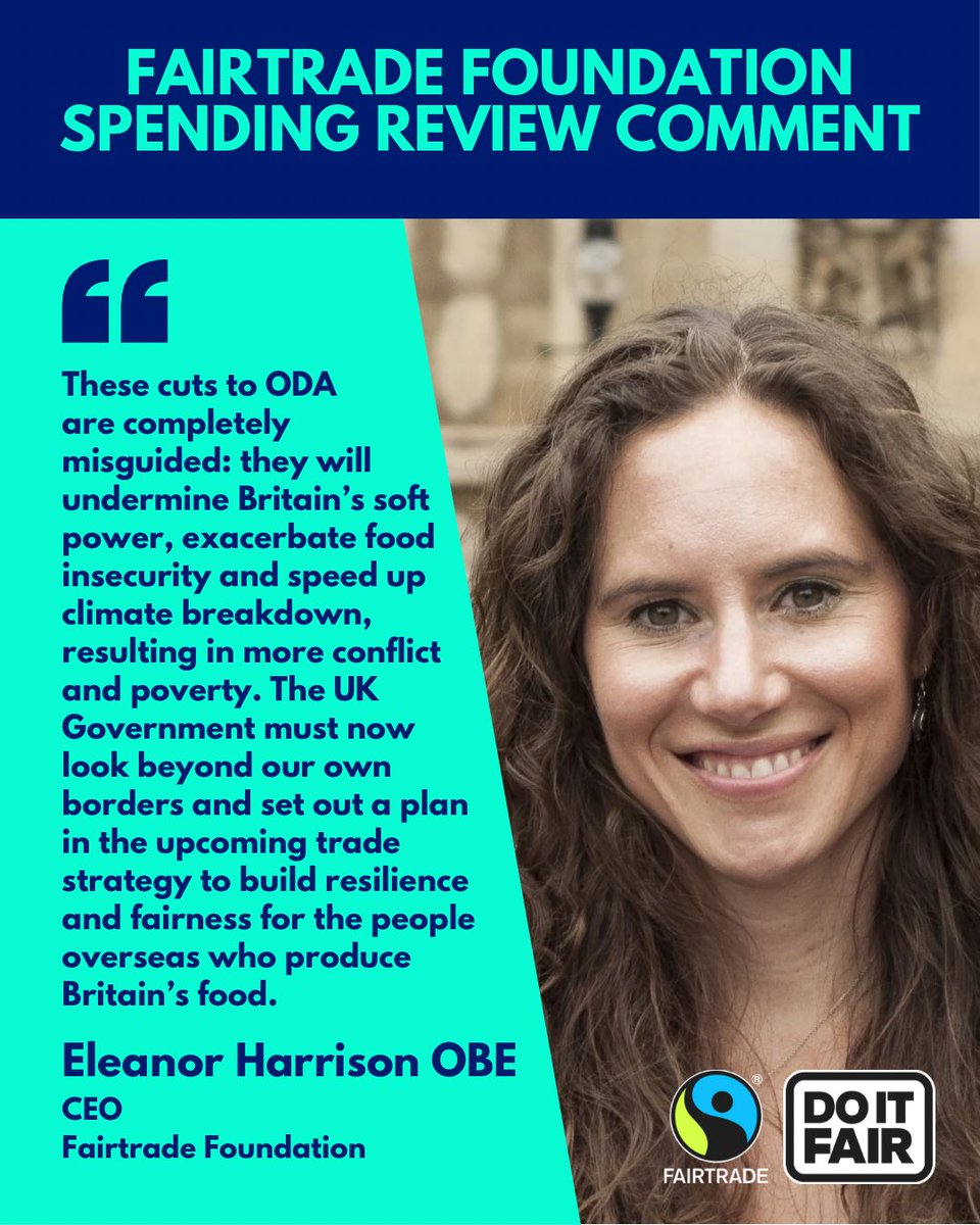 Fairtrade Foundation’s CEO Eleanor Harrison on Chancellor Rachel Reeves’ Spending Review announcement. 

fairtrade.org.uk/media-centre/n…