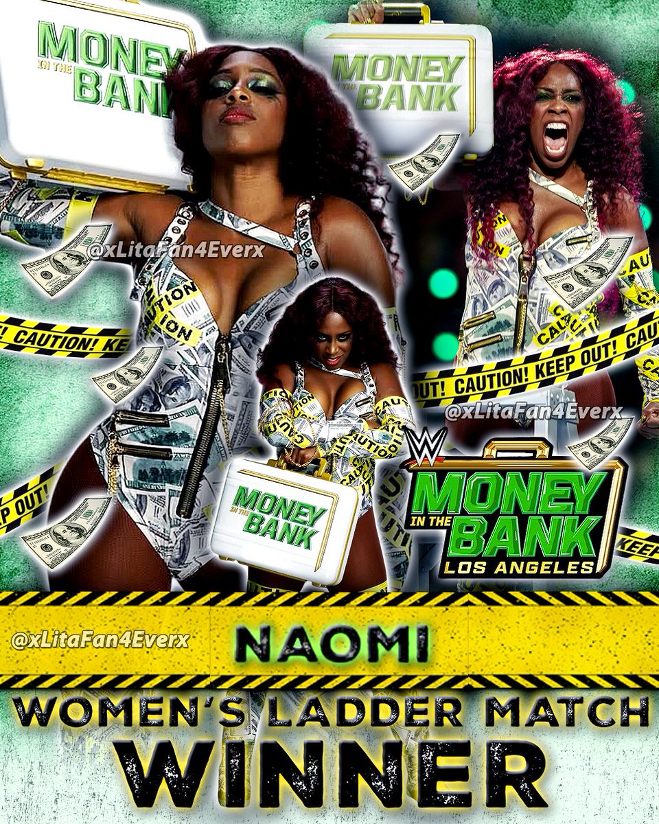 xLitaFan4Everx's tweet photo. ๐ฐ๐๐ผ CAUTION IN THE BANK ๐ผ๐๐ฐ
Here's my new graphic of Ms. #MITB @TheTrinity_Fatu, made to celebrate her Women's Ladder Match win. I'm so happy for Naomi. She deserves this so much. I love how this turned out. Enjoy. ๐โ ๏ธ๐ค
#WWE
#Naomi
#MsMITB
#ProceedWithCaution
#WWEFanart https://t.co/sv6vo7tNPP