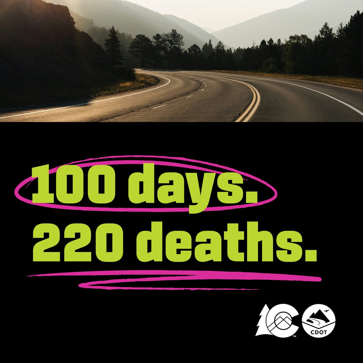 ColoradoDOT's tweet photo. The 100 Deadliest Days of Summer is the time of year when traffic fatalities spike on our roadways in #Colorado.
Now, more than ever, it’s important to pay attention while driving.
@CSP_News #DroptheDistraction https://t.co/iHCHEx1Clp