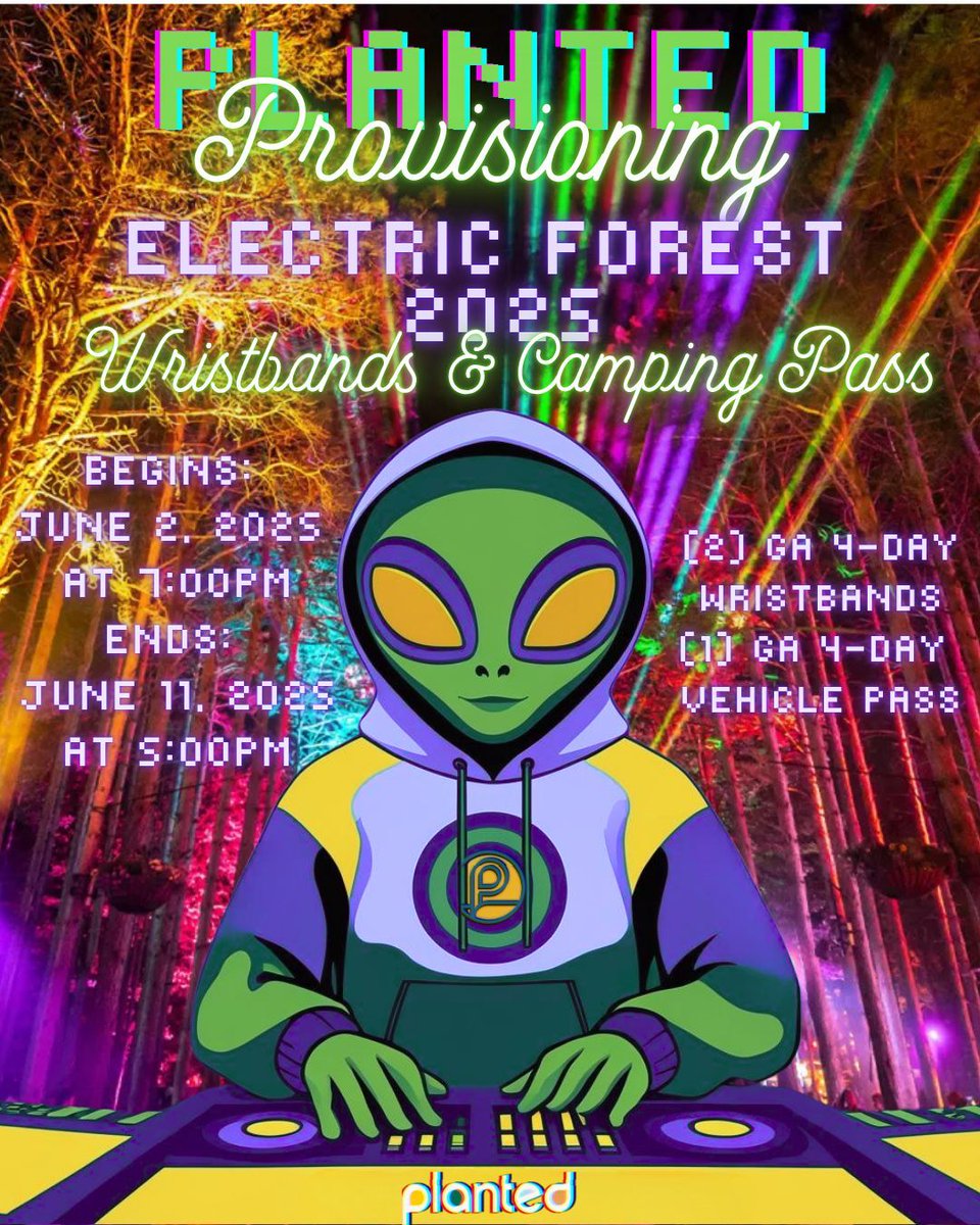 🌲🎉 Electric Forest Wristband Giveaway! 🎉🌲
We're lighting up your summer with a chance to win TWO wristbands to Electric Forest 2025! 🎶🔥

You bring the vibes, we’ll bring the wristbands — and yes, cannabis is part of the journey 🌿🪩

💚 How to enter:
✔️ Follow