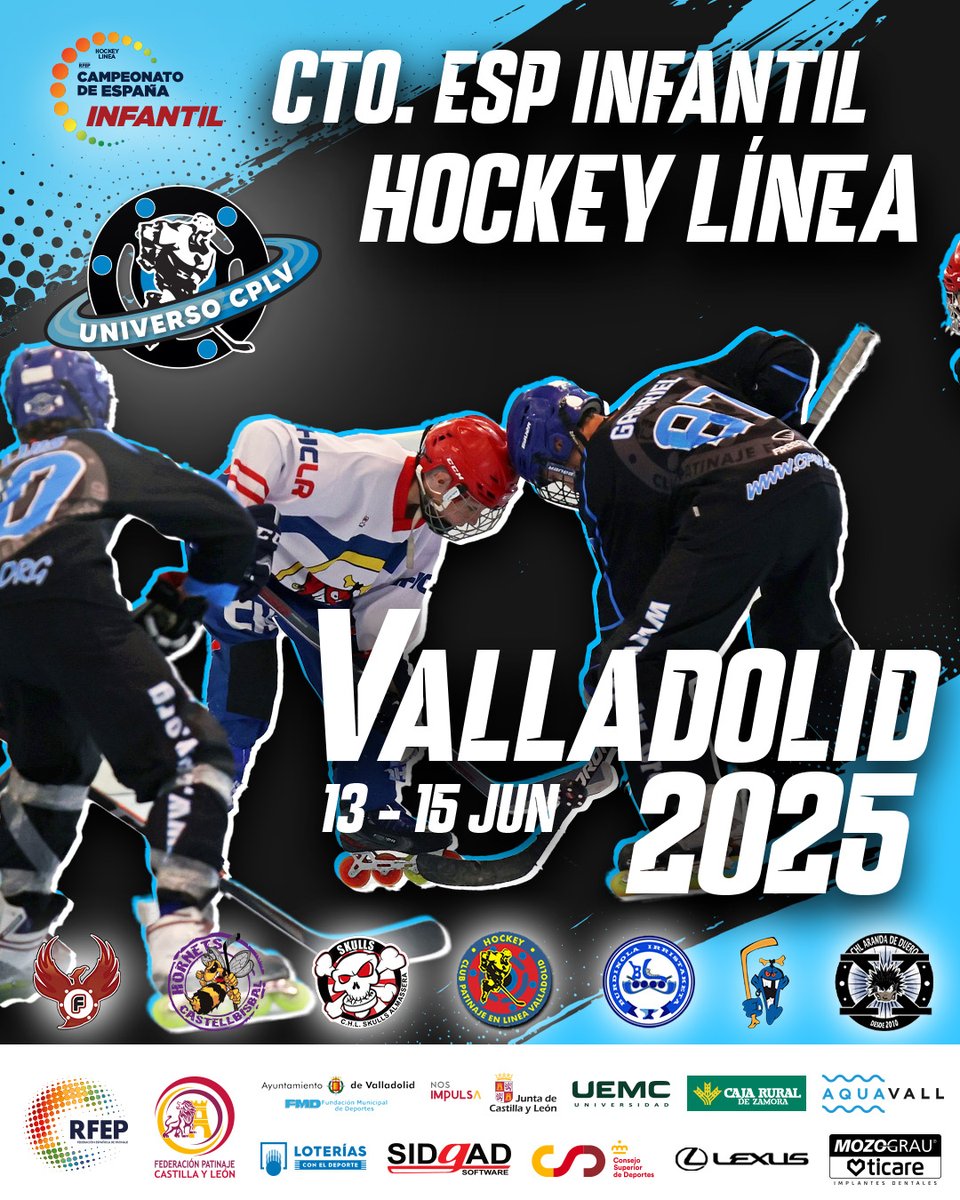 🔜 ¡𝑬𝑺𝑻𝑶 𝑬𝑴𝑷𝑰𝑬𝒁𝑨 𝒀𝑨!
————————————
🚀 Este fin de semana podremos disfrutar en #canterac del CTO de España Infantil. Un torneo de la <a href="/fedpatinaje/">RFEPatinaje</a> donde los mejores clubes de españa competirán por alzarse con el titulo.

📆 13 - 16 de Junio
📍 Pista de Hockey Canterac