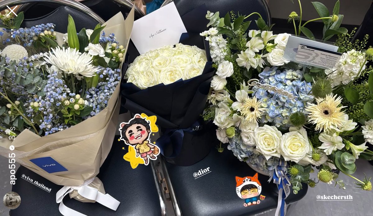 ดอกไม้แสดงความยินดีให้คุณอาโปคนเก่ง
จาก Vivo , Dior , Skechers สวยทุกช่อเลย

MILEAPO IN SHINE 2025

#ShinePressCon
<a href="/Nnattawin1/">Nnattawin</a> #ApoNattawin