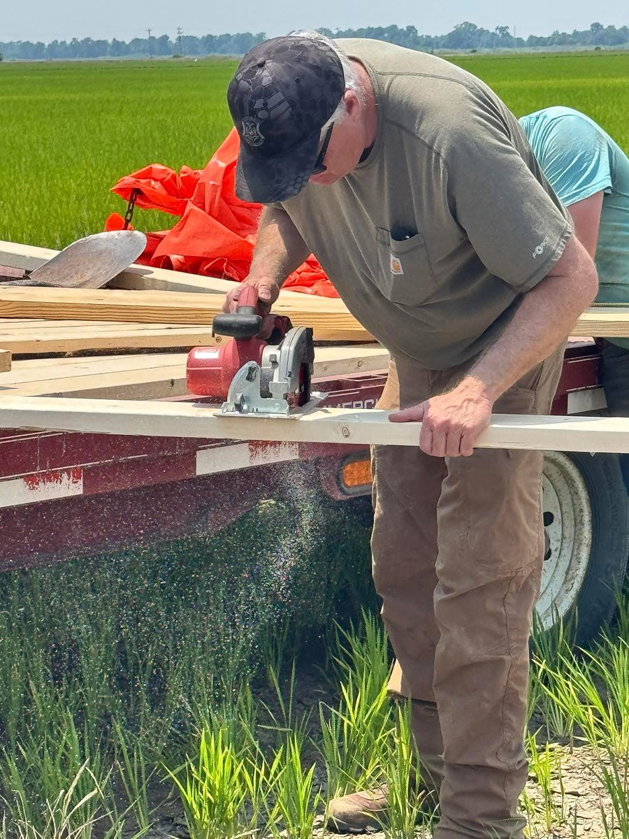 Busy this week getting the rice crop in. Today we’re building gates for irrigation. #morice #moag #bootheel