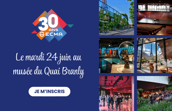 🔴 🎊 [Encart partenaire] 📅 Le 24/06 au📍Musée du Quai Branly,  <a href="/ECMA_news/">ECMA</a>  fêtera ses 30 ans  🎂 !
Participez à des conférences inédites et laissez vous surprendre par les animations.
Pour en savoir plus sur le programme ℹ️ et vous inscrire, RDV ici 👉 ressources.ecma-solutions.com/ecma-evenement…