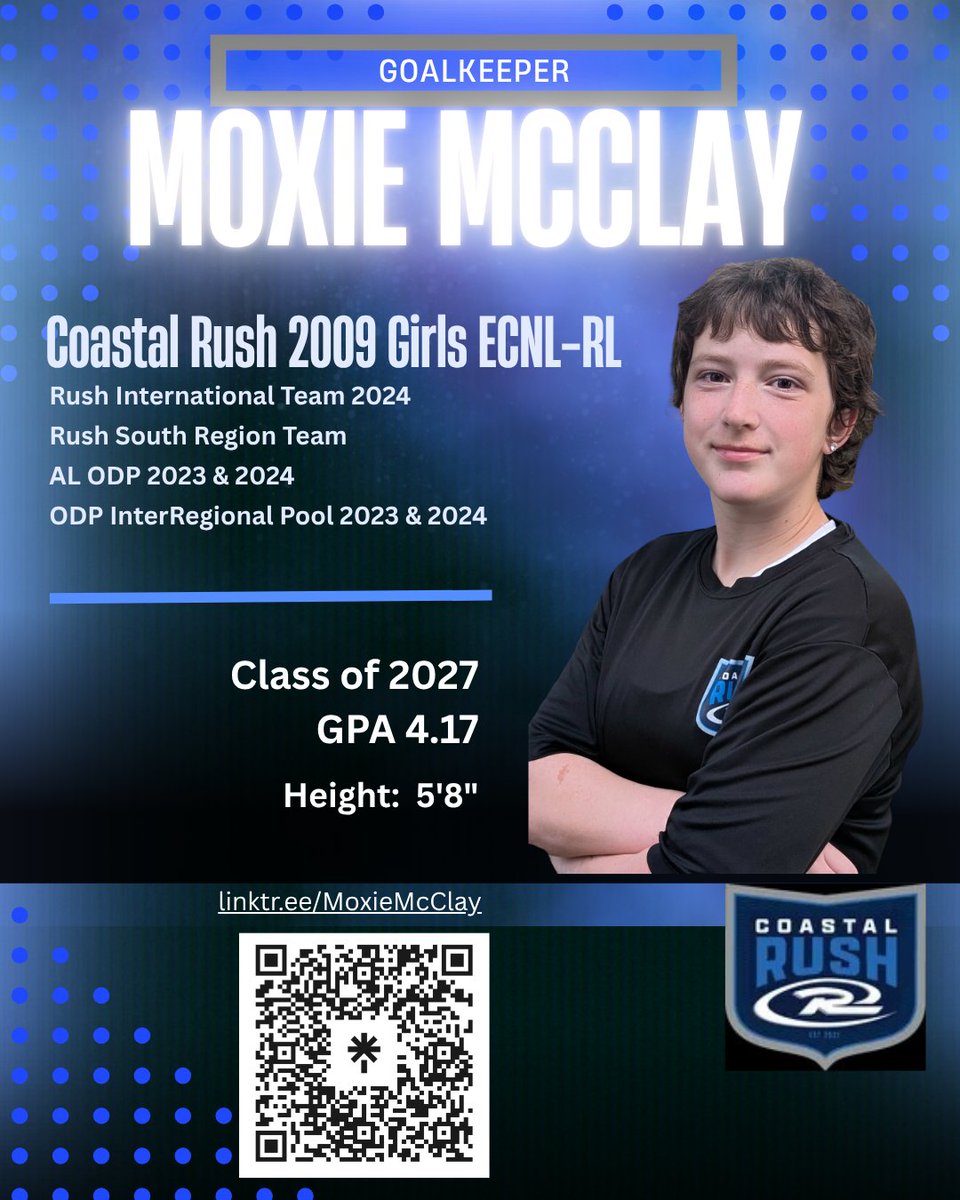 Moxie McClay (@moxiegk) on Twitter photo Excited for June 15th and the next step in the journey to college soccer—for me and my amazing teammates! Let’s go! ⚽️📈<a href="/ImYouthSoccer/">ECNL/GA/Recruiting/College Soccer</a> <a href="/RushSoccer/">Rush Soccer</a> <a href="/ImCollegeSoccer/">College Soccer Truth ™</a> <a href="/PrepSoccer/">Prep Soccer ⚽️</a> <a href="/TopDrawerSoccer/">TopDrawerSoccer</a> #RushSoccer #CollegeSoccer #2027GK #SoccerRecruiting Excited for June 15th and the next step in the journey to college soccer—for me and my amazing teammates! Let’s go! ⚽️📈<a href="/ImYouthSoccer/">ECNL/GA/Recruiting/College Soccer</a> <a href="/RushSoccer/">Rush Soccer</a> <a href="/ImCollegeSoccer/">College Soccer Truth ™</a> <a href="/PrepSoccer/">Prep Soccer ⚽️</a> <a href="/TopDrawerSoccer/">TopDrawerSoccer</a> #RushSoccer #CollegeSoccer #2027GK #SoccerRecruiting