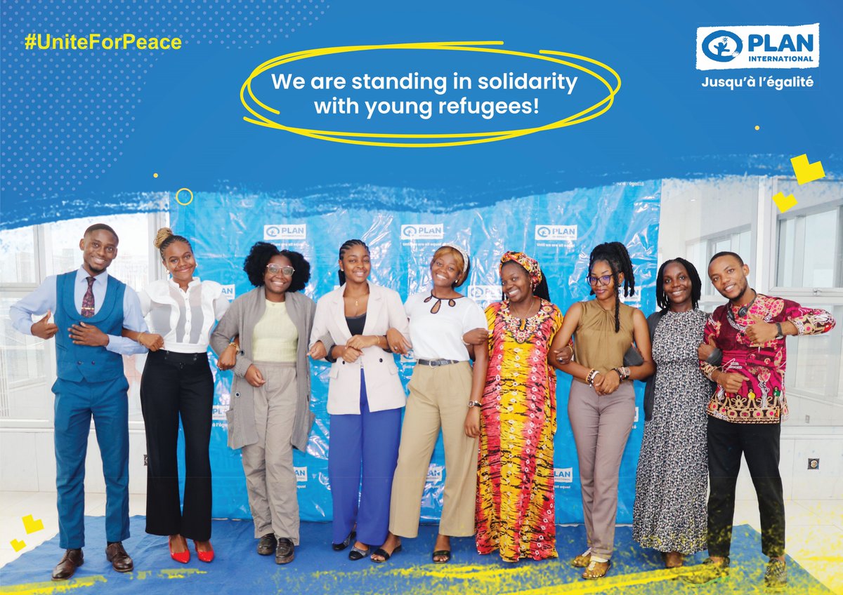 Plan International Cameroon (@plancameroon) on Twitter photo Young people in Cameroon unite for world peace with the #UniteForPeace campaign
This ambitious mobilization aims to promote peace, solidarity and social justice, particularly towards young refugees around the world.
<a href="/PlanUK/">Plan International UK</a> Young people in Cameroon unite for world peace with the #UniteForPeace campaign
This ambitious mobilization aims to promote peace, solidarity and social justice, particularly towards young refugees around the world.
<a href="/PlanUK/">Plan International UK</a>