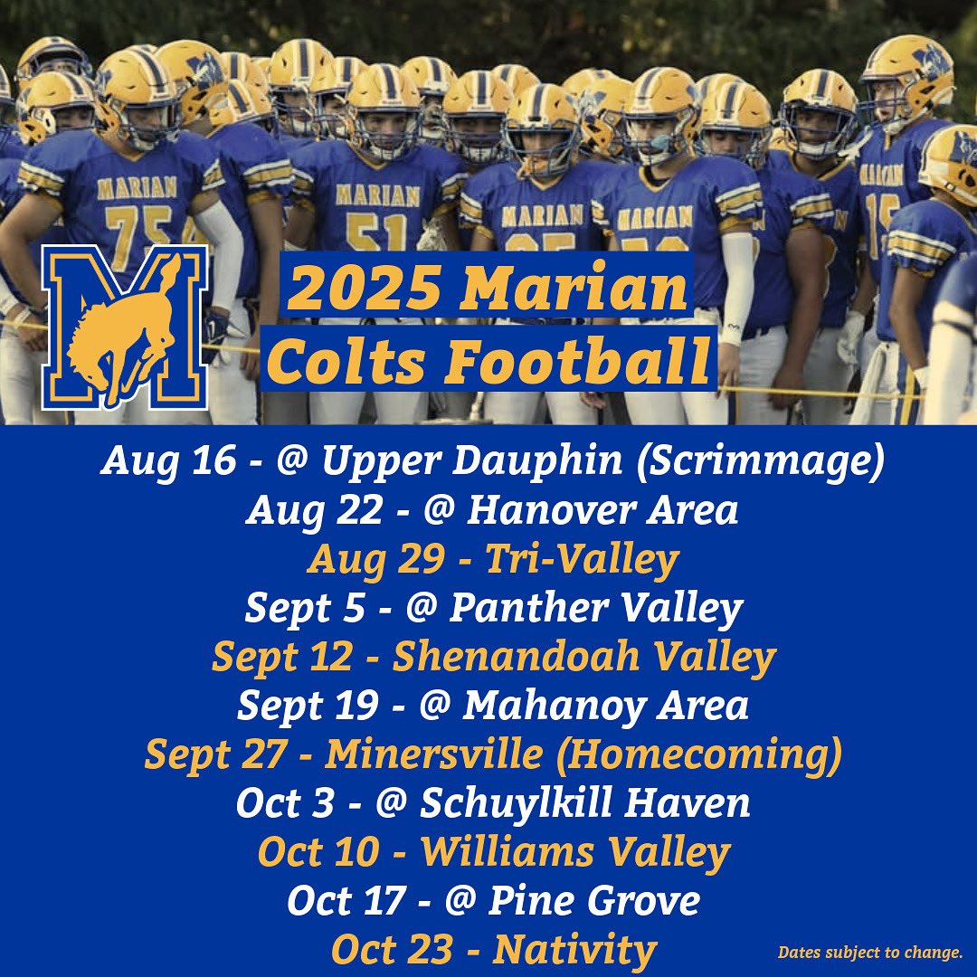 SCHEDULE UPDATE

Our week 10 game vs Nativity will be played on Thursday, October 23 now. 

#GOBIGBLUE