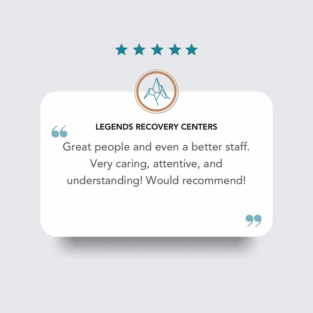 We’re grateful for the honest feedback from our clients- it helps us grow and refine our services to better meet your needs. At Legends Recovery Centers, your journey and your voice matter. #wherelegendsaremade #legendsrecoverycenter #clientfeedback #5starreview
