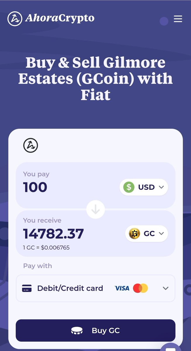 We’re excited to announce our official partnership with <a href="/AhoraCryptoES/">AhoraCrypto</a> !

This integration provides a reliable on-ramp and off-ramp for GCoin ( $GC ), allowing users to seamlessly buy or sell $GC using:

✔️ Debit/Credit Cards
✔️ Apple Pay
✔️ Google Pay
✔️ Bank Transfers

Whether