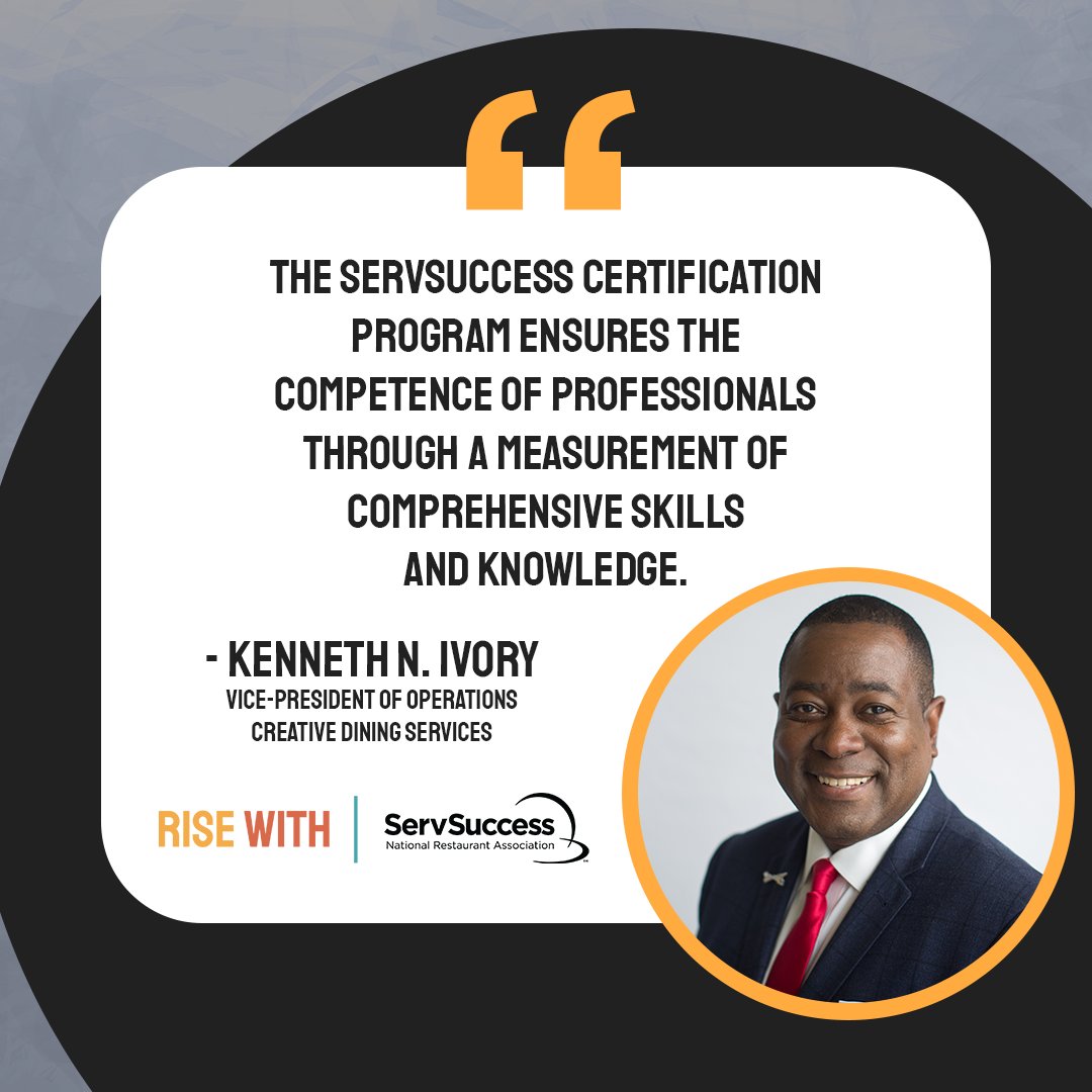 When asked "what does success look like to you," Kenneth N. Ivory responded with:

"The ServSuccess certification program ensures the competence of professionals through a measurement of comprehensive skills and and knowledge." (servsuccess.com)