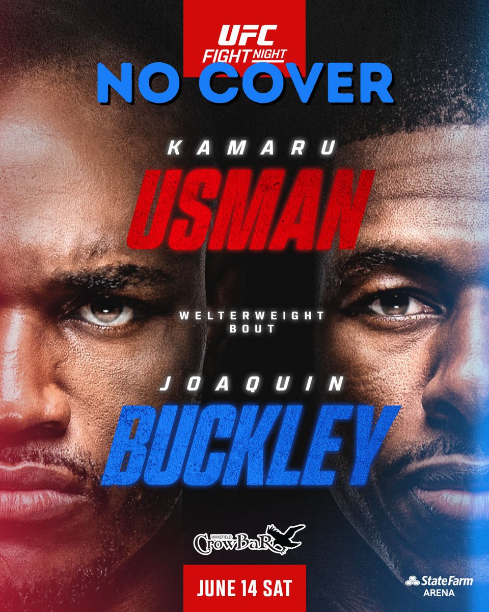 WakefieldCrow's tweet photo. Fight fans, we got you. 👊

UFC FN is this Saturday and there is NO COVER. Grab a drink and post up: https://t.co/XjFtpJRwSr https://t.co/SPxNXkiRl8