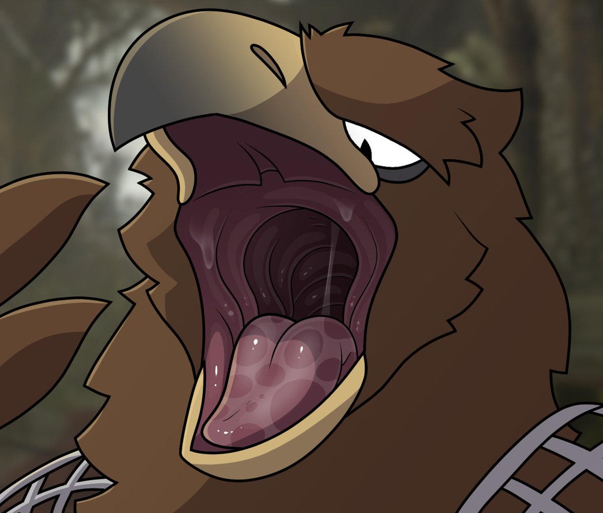 Oh no! It looks like the Guardian from hit game Nightreign has reevaluated your worth as a team member and decided you would better serve the team as a consumable item!!

Well, in you go I guess. Can't go fightin' the night on an empty stomach.
Haha vore