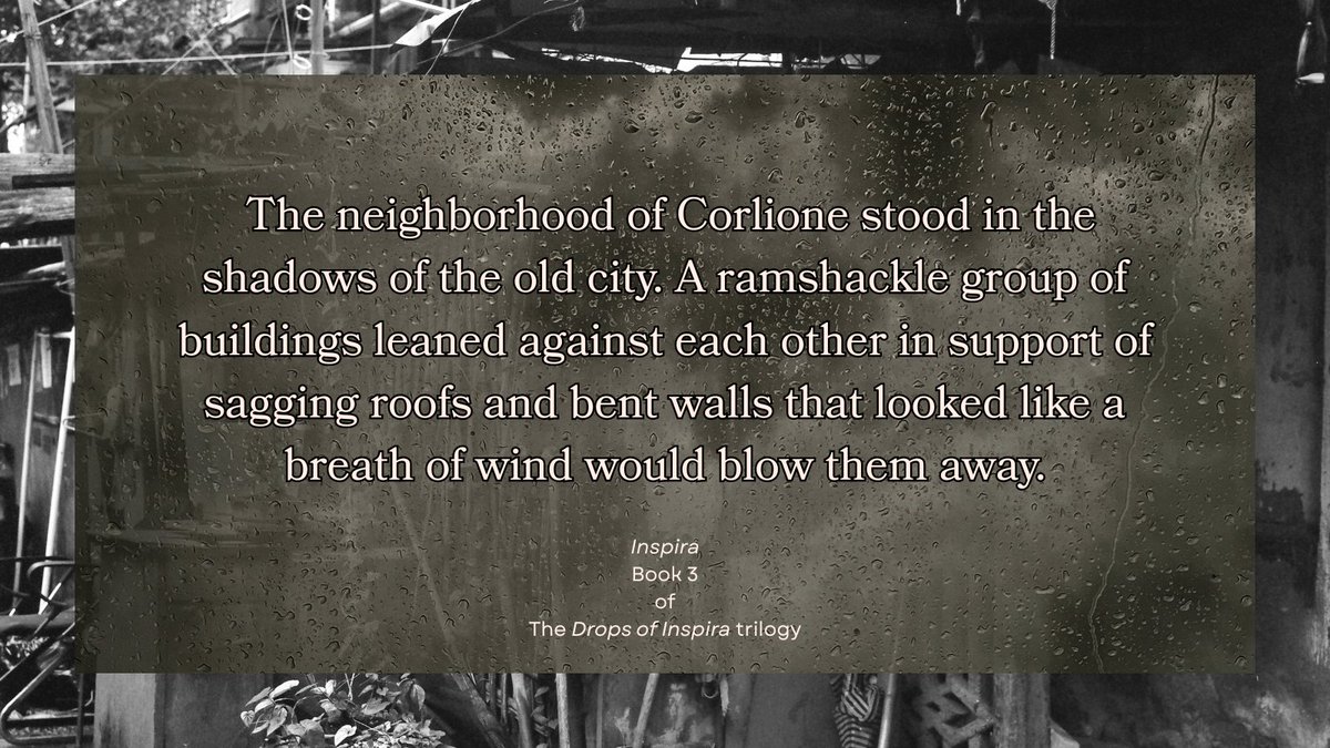 AristaeH's tweet photo. Corlione almost looks inviting compared to the surrounding neighborhood.... Having fun putting my detective in uncomfortable situations. Note to characters: Never tell your author what makes you squirm. She may keep giving you those scenarios.
#DropsofInspira #SorryNotSorryRoss https://t.co/QaGaHi0EA8
