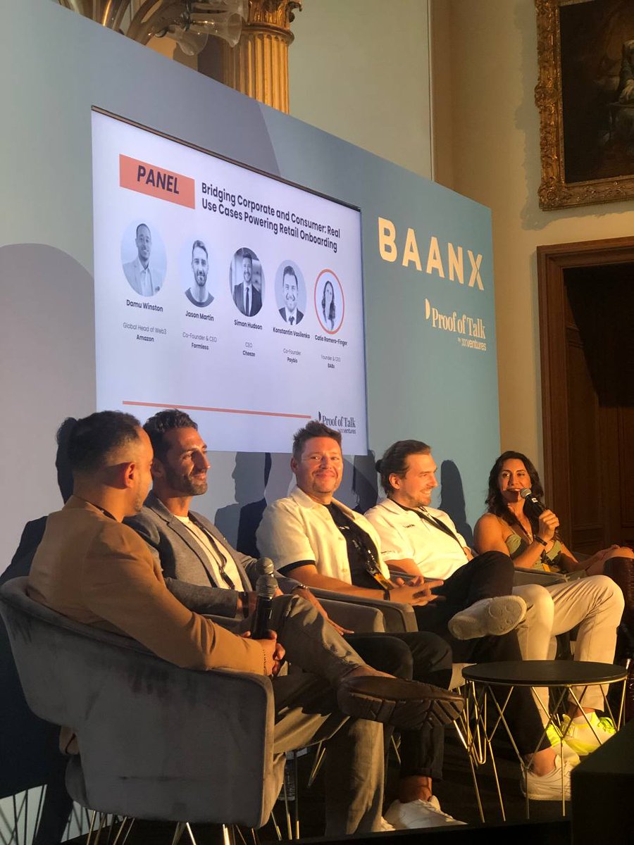 BABs (@babs_agency) on Twitter photo That was a fantastic session at <a href="/proofoftalk/">Proof of Talk</a>!
Huge thanks to everyone who came out for "Bridging Corporate and Consumer: Real Use Cases Powering Retail Onboarding."
Our Founder & CEO, <a href="/catieromero/">Catie Romero-Finger</a>, absolutely nailed it moderating.
Let's keep building!
<a href="/DamuWinston/">Damu Winston</a> <a href="/Hudson/">Simon</a> That was a fantastic session at <a href="/proofoftalk/">Proof of Talk</a>!
Huge thanks to everyone who came out for "Bridging Corporate and Consumer: Real Use Cases Powering Retail Onboarding."
Our Founder & CEO, <a href="/catieromero/">Catie Romero-Finger</a>, absolutely nailed it moderating.
Let's keep building!
<a href="/DamuWinston/">Damu Winston</a> <a href="/Hudson/">Simon</a>