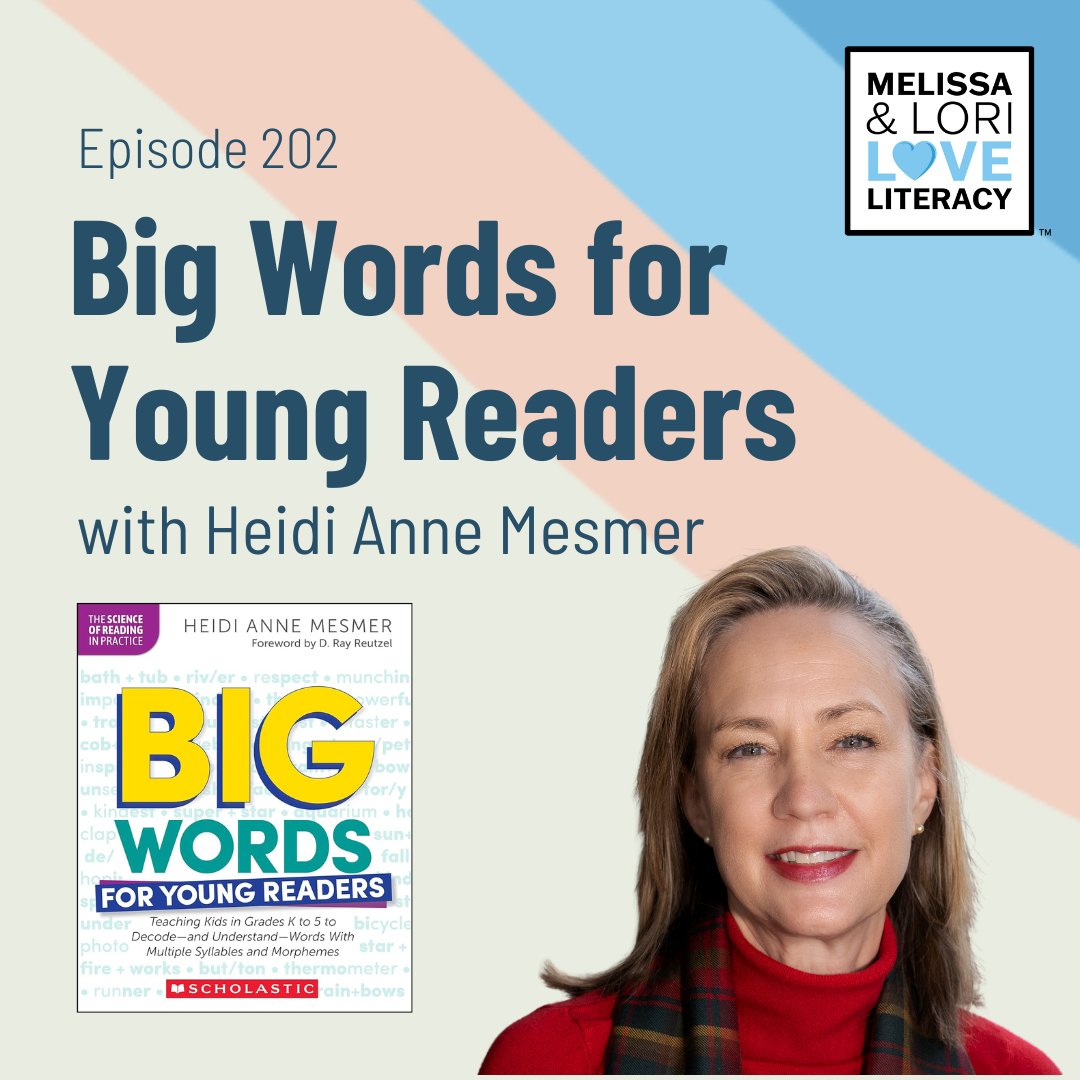 Looking for another episode about teaching multisyllabic words? 👀

On this episode, author Heidi Anne Mesmer about teaching our littlest learners (K-5) how to decode and understand words with multiple syllables and morphemes!  

🤩 Check it out! podcasts.apple.com/ca/podcast/ep-…