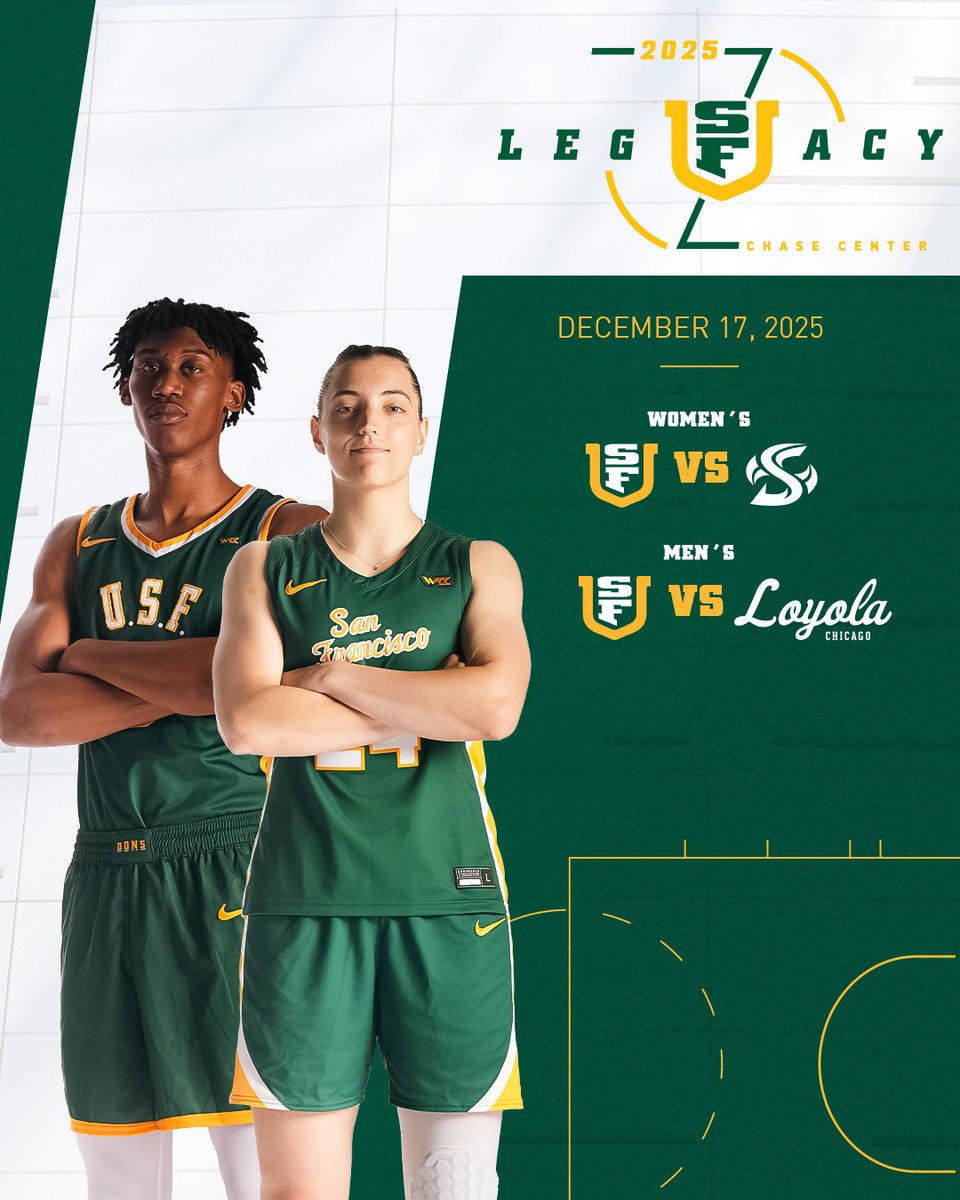 San Francisco Athletics (@donsathletics) on Twitter photo ๐๐ฎ๐ฌ๐ญ ๐๐ง๐ง๐จ๐ฎ๐ง๐๐๐ ๐จ
<a href="/USFDonsMBB/">San Francisco Men's Basketball</a> and <a href="/USFDonsWBB/">San Francisco Women's Basketball</a> back at <a href="/ChaseCenter/">Chase Center</a> !
๐
: December 17, 2025
โฐ: Game times TBD
๐๏ธ: On sale Friday, June 13 at 10 am PT
๐ฐFull Release: shorturl.at/cIUeo
#USFDons | #WCChoops ๐๐ฎ๐ฌ๐ญ ๐๐ง๐ง๐จ๐ฎ๐ง๐๐๐ ๐จ
<a href="/USFDonsMBB/">San Francisco Men's Basketball</a> and <a href="/USFDonsWBB/">San Francisco Women's Basketball</a> back at <a href="/ChaseCenter/">Chase Center</a> !
๐
: December 17, 2025
โฐ: Game times TBD
๐๏ธ: On sale Friday, June 13 at 10 am PT
๐ฐFull Release: shorturl.at/cIUeo
#USFDons | #WCChoops