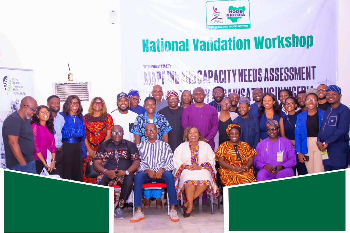 On 4 June 2025, #WACSI Node Nigeria hosted a National Validation Workshop on the capacity needs of CSOs in Nigeria.

It reviewed research findings on governance, digital security, HR, and compliance, and shared practical recommendations to strengthen CSO effectiveness.