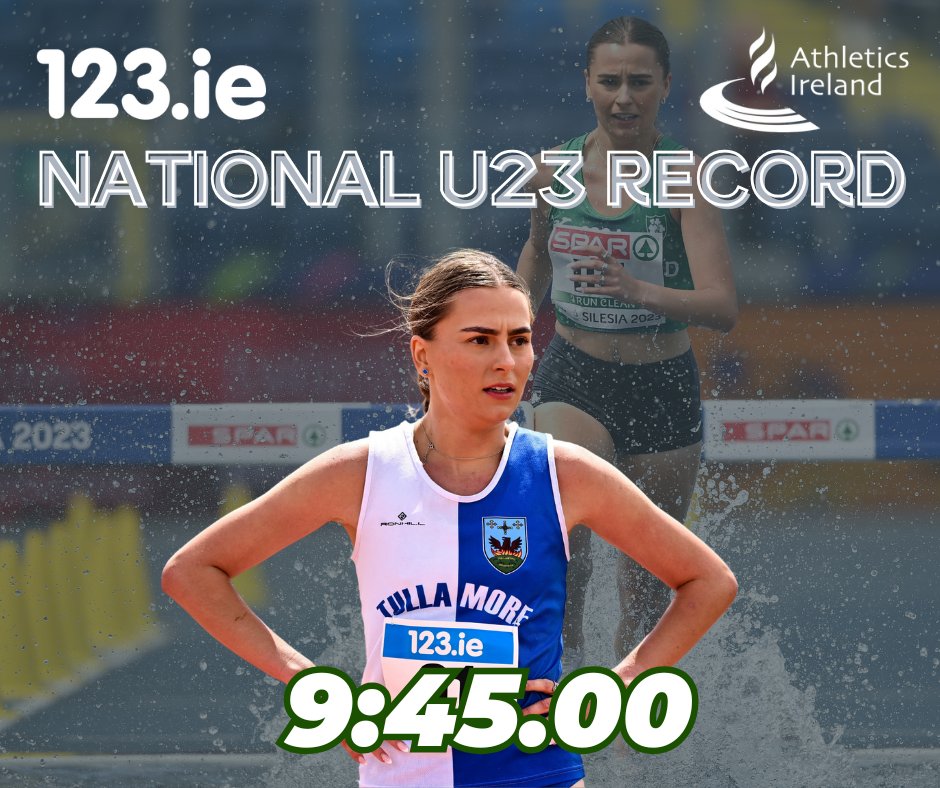 Rewriting the record books! ✍️

Ava O'Connor (Tullamore Harriers) has lowered her own Irish U23 3000m Steeplechase record 👏

Competing at the Motonet Grand Prix in Lahti, Finland, a World Athletics Continental Tour Bronze meet, O'Connor clocked a time of 9:45.00 bettering her