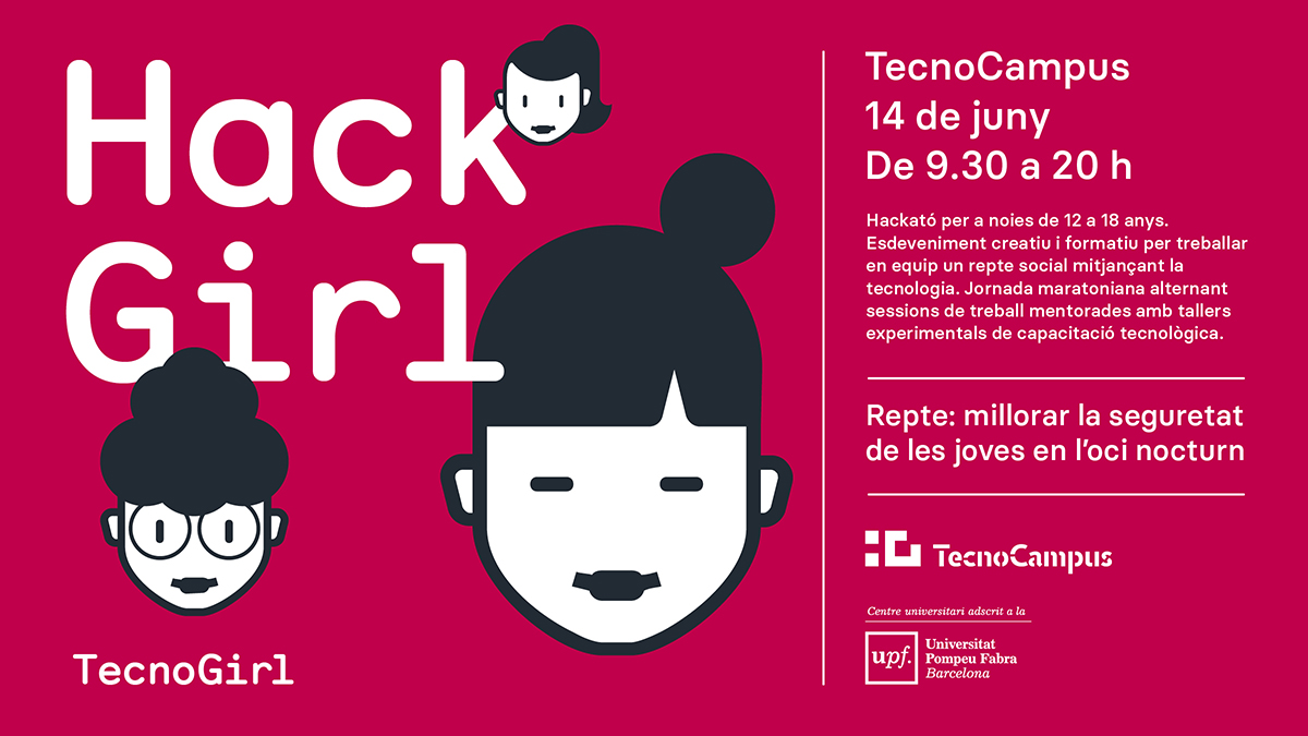TecnoCampus (@tecnocampus) on Twitter photo Arriba #HackGirl al #TecnoCampus!👩💻
Un hackató per a noies de 12-18 anys per crear solucions tecnològiques que millorin la seguretat de les joves en l’oci nocturn.
📅 14/06 🕠 9.30 a 20 h
💻 Inscripcions: tecnogirl.tecnocampus.cat/hackgirl/
🤝 <a href="/bibliosmataro/">Biblioteques Mataró</a> #matarojove <a href="/matarocat/">Ajuntament de Mataró</a> Arriba #HackGirl al #TecnoCampus!👩💻
Un hackató per a noies de 12-18 anys per crear solucions tecnològiques que millorin la seguretat de les joves en l’oci nocturn.
📅 14/06 🕠 9.30 a 20 h
💻 Inscripcions: tecnogirl.tecnocampus.cat/hackgirl/
🤝 <a href="/bibliosmataro/">Biblioteques Mataró</a> #matarojove <a href="/matarocat/">Ajuntament de Mataró</a>