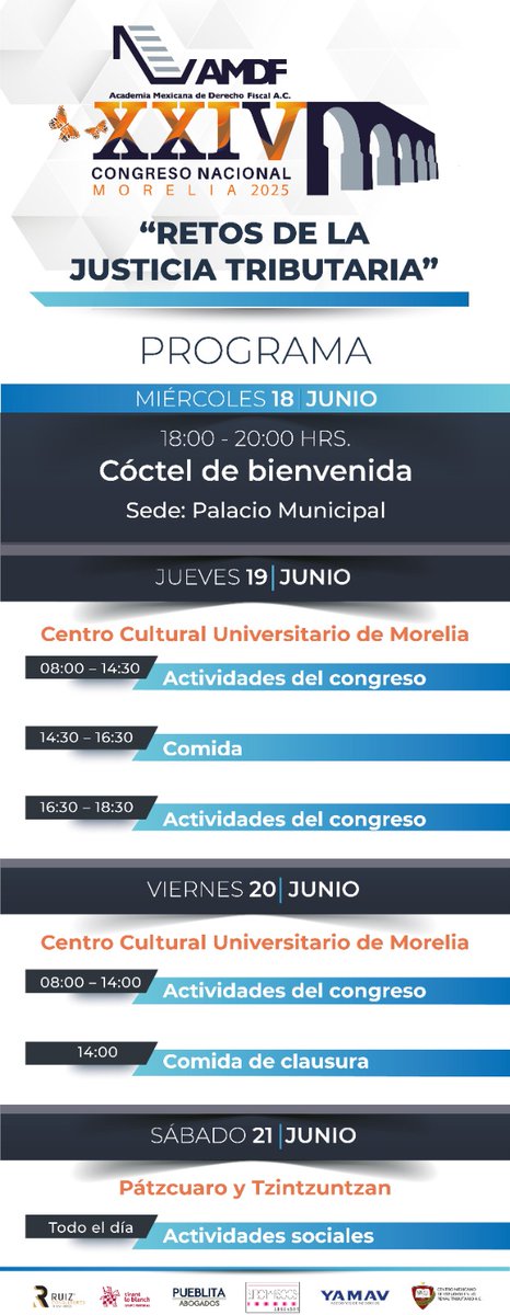 Capítulo Occidente INCAM, A.C. (@incamoccidente) on Twitter photo Te esperamos en el XXIV Congreso Nacional de la Academia Mexicana de Derecho Fiscal – AMDF 2025
Centro Cultural Universitario de Morelia
Fechas: 19 y 20 de junio, a las 8:00 a.m.
Reserva tu lugar hoy mismo: academia@amdf.org.mx
5513042635 Te esperamos en el XXIV Congreso Nacional de la Academia Mexicana de Derecho Fiscal – AMDF 2025
Centro Cultural Universitario de Morelia
Fechas: 19 y 20 de junio, a las 8:00 a.m.
Reserva tu lugar hoy mismo: academia@amdf.org.mx
5513042635