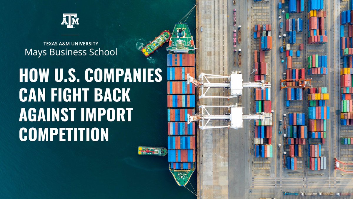 New research from Mays Department of Marketing’s Dr. Nandini Ramani reveals that strong marketing strategies can help U.S. companies combat import competition.

Learn more: bit.ly/43NvcKd