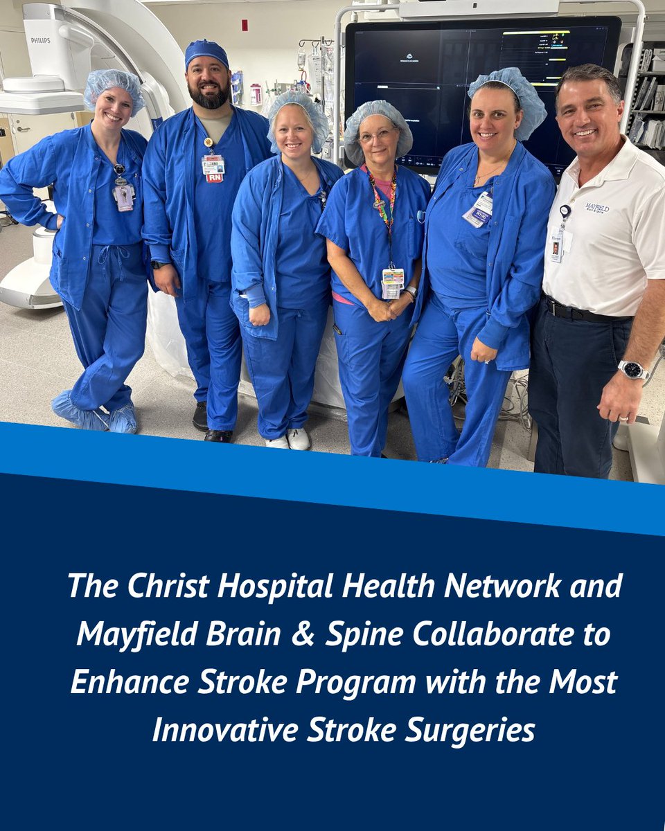 The Christ Hospital Health Network (@christhospital) on Twitter photo We are excited to announce that <a href="/ChristHospital/">The Christ Hospital Health Network</a> and Mayfield Brain & Spine are expanding their longtime partnership to launch a new interventional stroke program, bringing lifesaving care to more patients, faster. <a href="/MayfieldClinic/">Mayfield Brain & Spine</a>
š to more details: thechristhospital.com/news-release?r⦠We are excited to announce that <a href="/ChristHospital/">The Christ Hospital Health Network</a> and Mayfield Brain & Spine are expanding their longtime partnership to launch a new interventional stroke program, bringing lifesaving care to more patients, faster. <a href="/MayfieldClinic/">Mayfield Brain & Spine</a>
š to more details: thechristhospital.com/news-release?rā¦