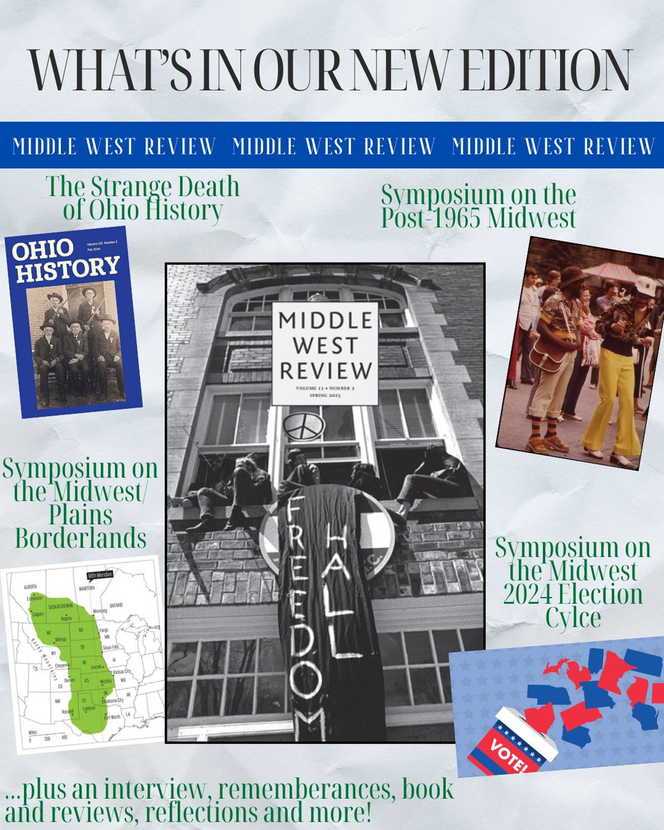 The Spring 2025 Middle West Review is here!

The only journal dedicated exclusively to Midwest studies - exploring America's heartland through politics, history, culture, and identity.

📖 Available now - lnkd.in/eTZpdckW

#MiddleWestReview #MidwestStudies